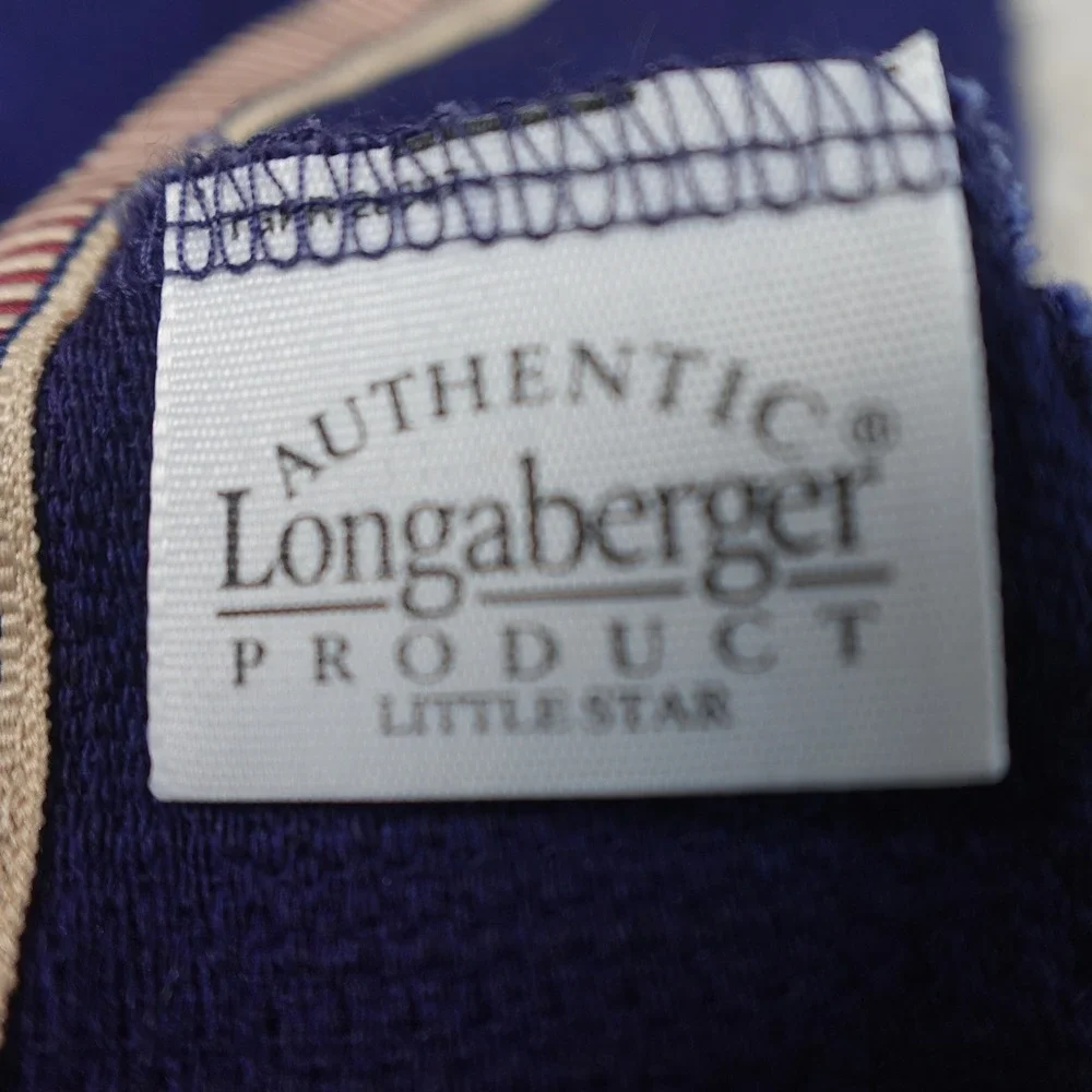 Longaberger 2003 Little Star Basket Liner Proudly American Indigo Blue‎ Stripe